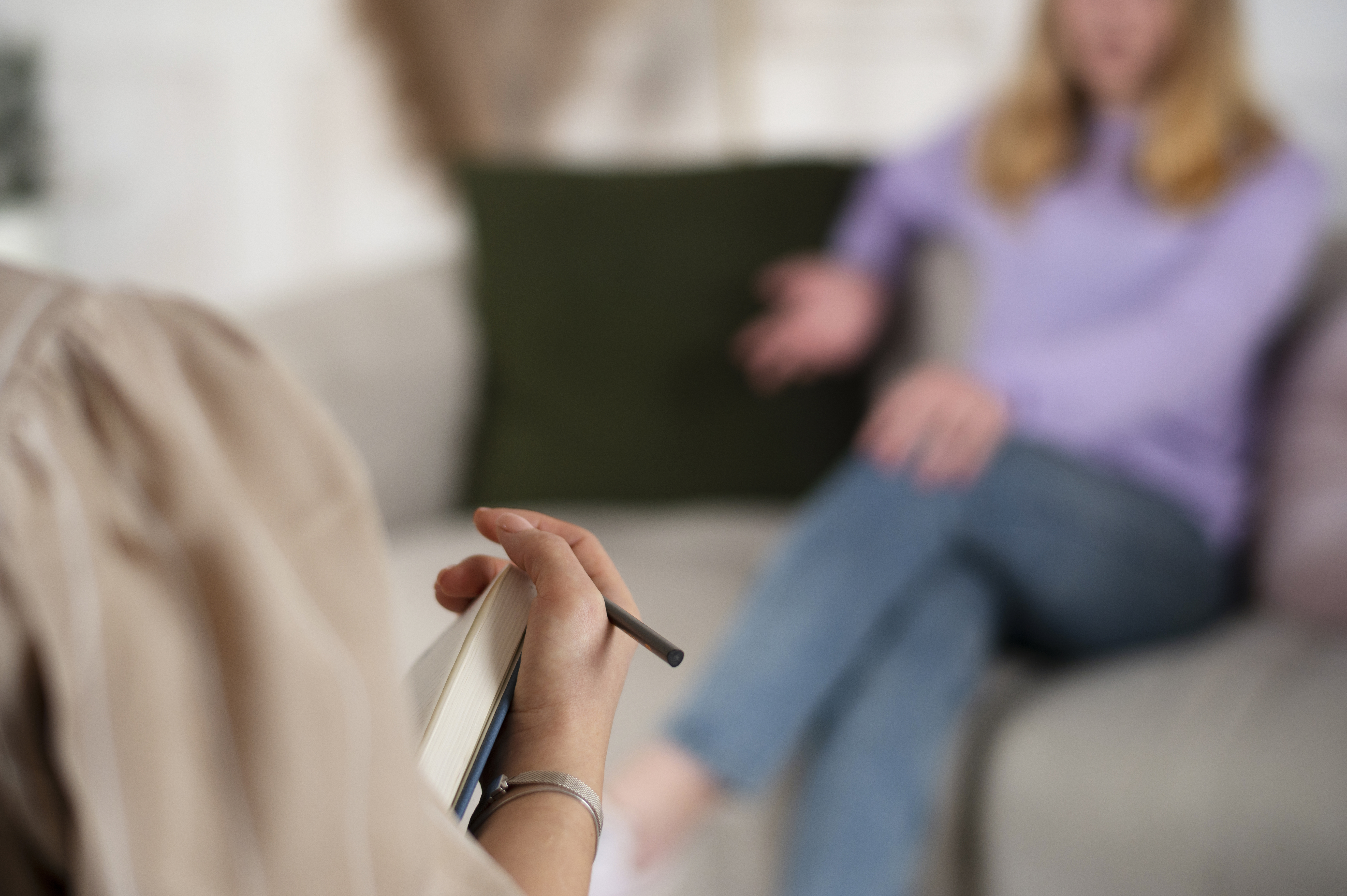 Person meeting with a therapist
